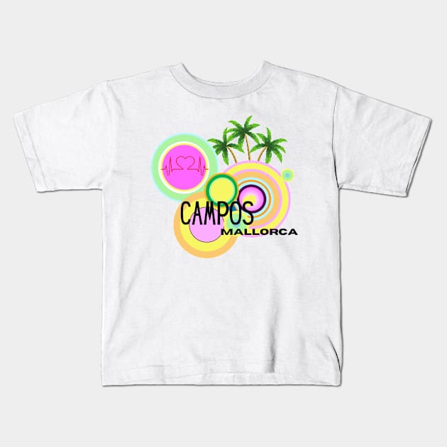 Campos, Mallorca Spain Kids T-Shirt by Papilio Art